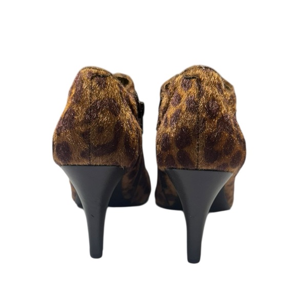 Massini Cheetah Print Zip-Up Booties Boots Size 7.5 Animal Print Brown - Picture 3 of 7